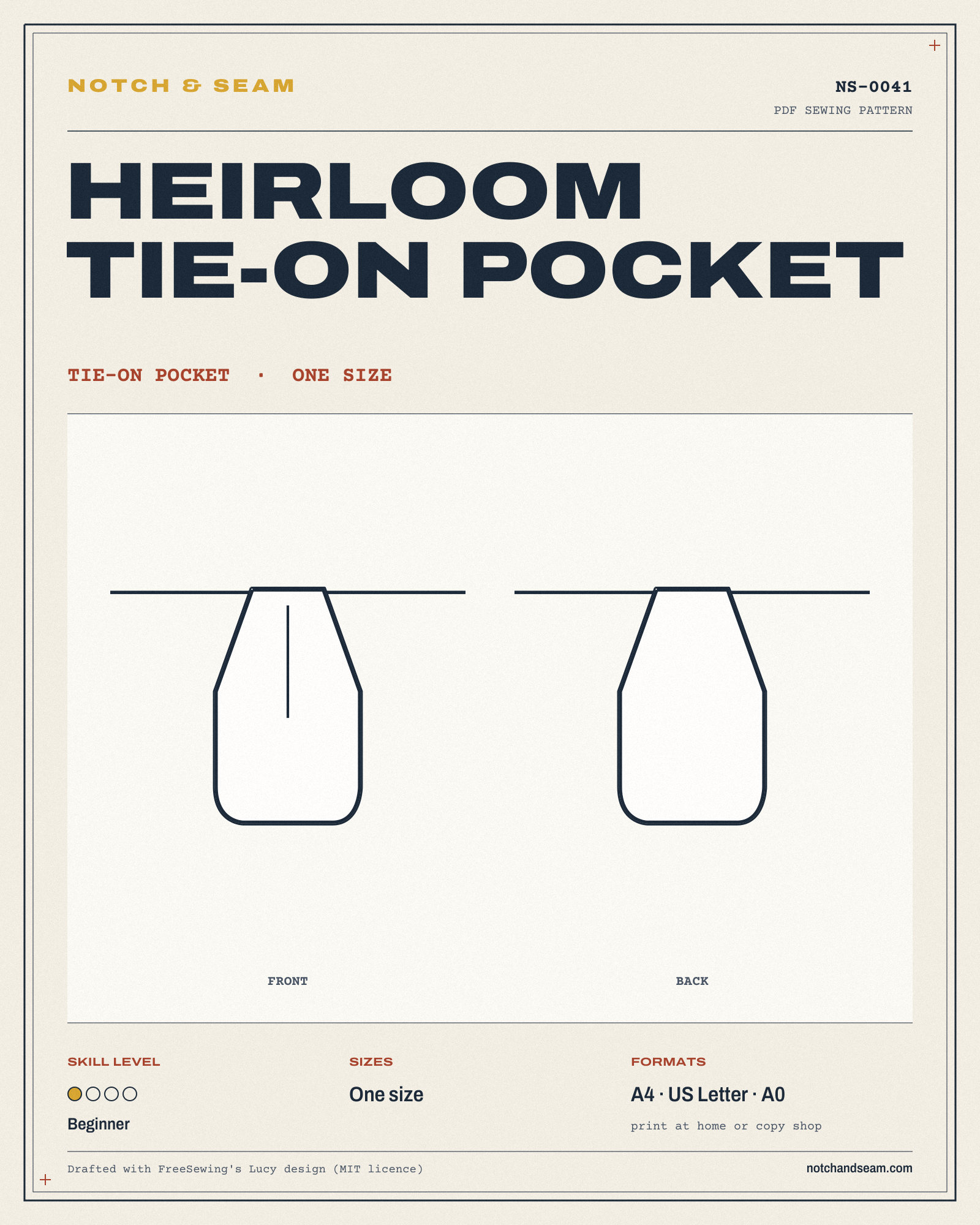 Heirloom Tie-on Pocket