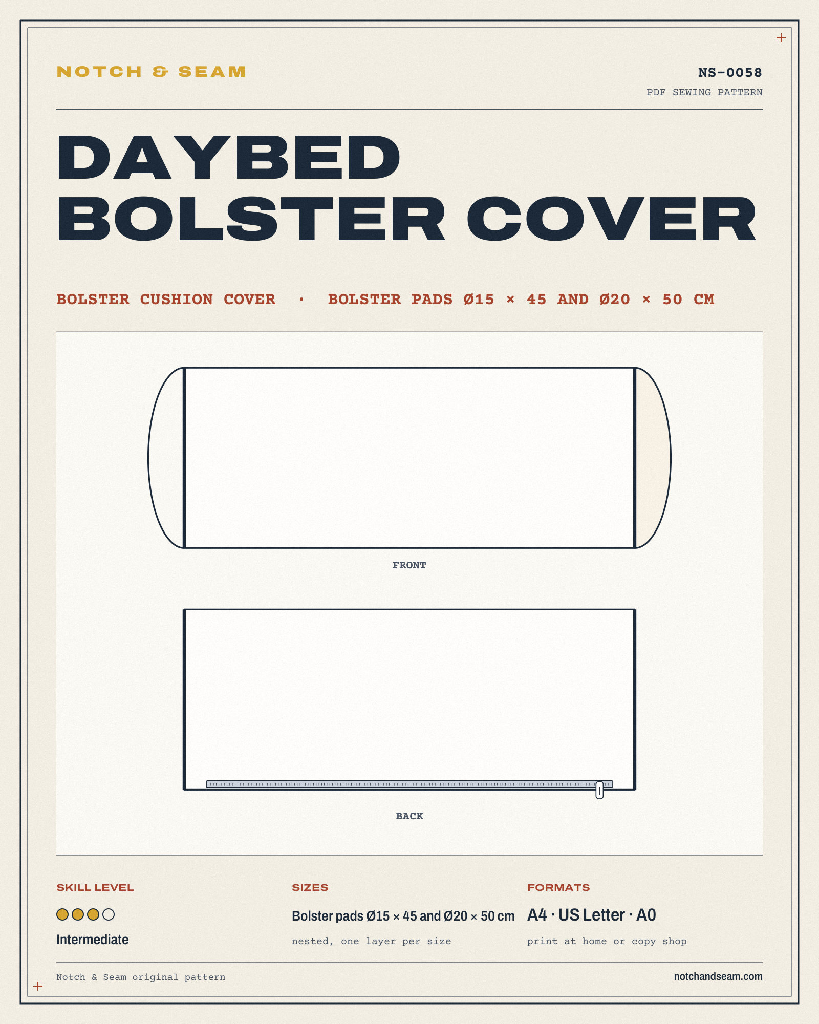 Daybed Bolster Cover
